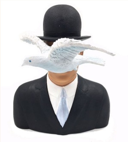 Man in a Bowler Hat by Rene Magritte Dove Surreal statue sculptures